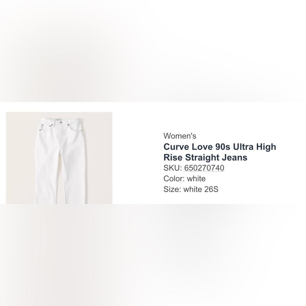 Abercrombie & Fitch Curve Love 90s Striaght Ultra High Rise size 26S